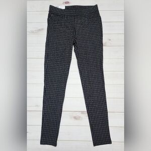NWT Seven7 Pull-On Ponte Pant Black and White Windowpane Plaid - Size Small